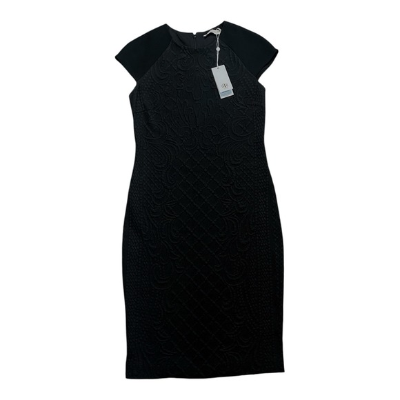 Tory Burch Black Kiersten Midi Dress‎ Size S Retail $395 - Picture 2 of 5
